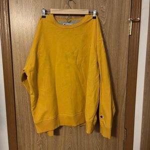 Champion Sweater Adult 2XL Yellow Solid Logo Crewneck